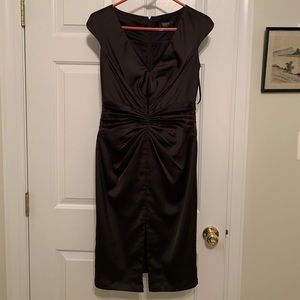 Beautiful satin black V neck dress size 4